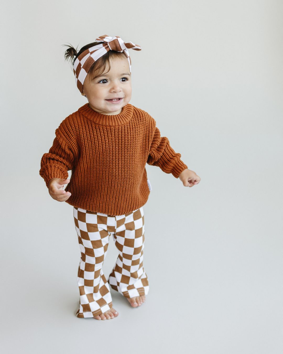 checkered flare pants // copper (*available in extended sizing up to 8/9*)