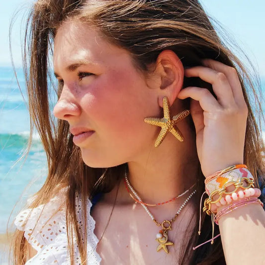 statement starfish stud earrings