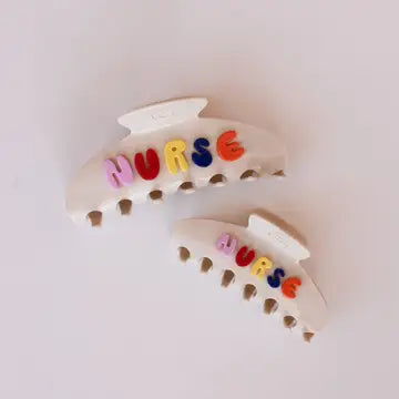 NURSE claw clip // rainbow // TWO SIZE OPTIONS!!!