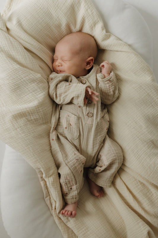 long-sleeve muslin romper // silly goose (comes in mama match)