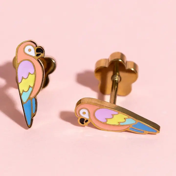 parrot 18k gold flatback studs // FLASH PREORDER! // open until 6.7 and ships mid-june