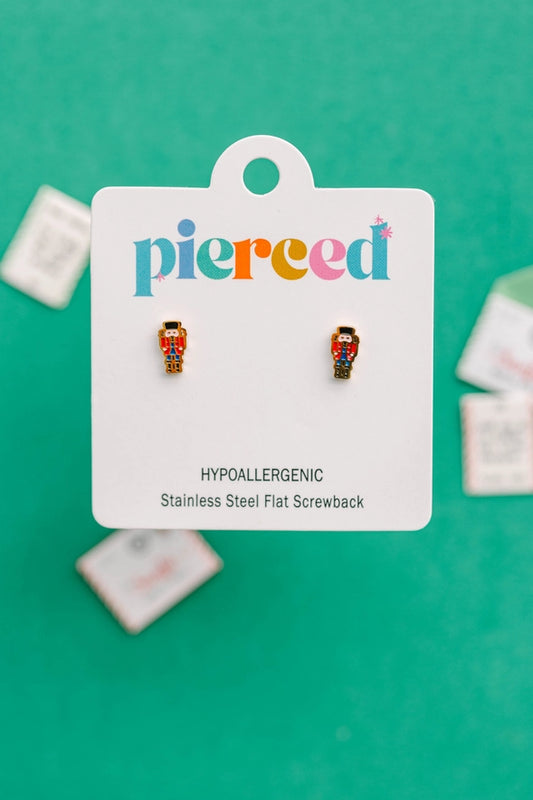 18k gold flat back studs // nutcracker