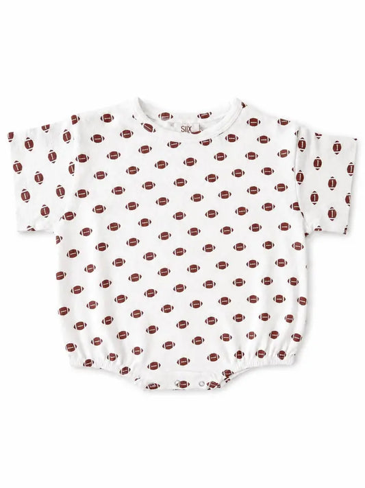 football pointelle bubble romper