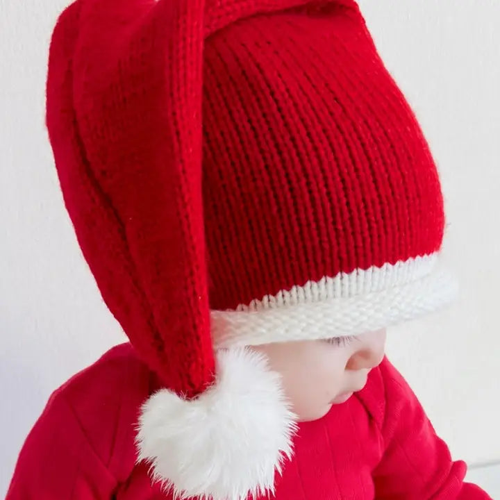 knit santa hat // red