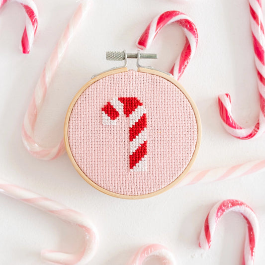 cross stitch kit // candy cane