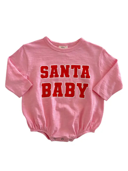 pink santa baby // organic long-sleeve t-shirt bubble