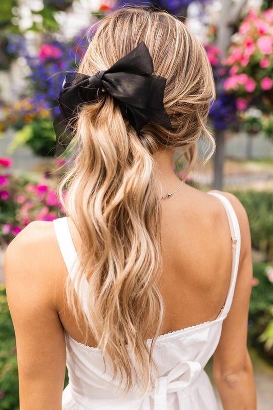 bow banana claw hair clip // black