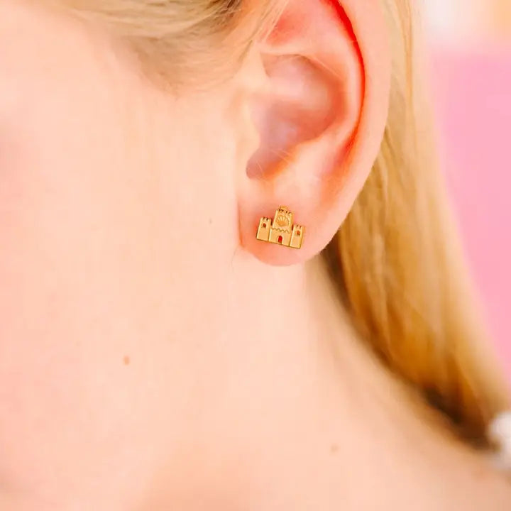 sandcastle 18k gold flatback studs // FLASH PREORDER! // open until 6.7 and ships mid-june