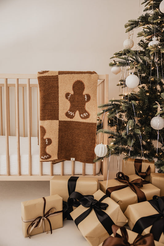 buttery-soft blanket // gingerbread checkerboard