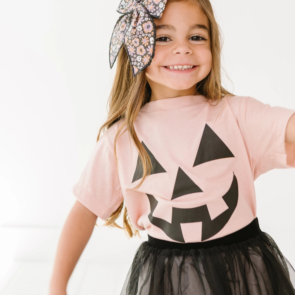 pink jack o lantern toddler tee