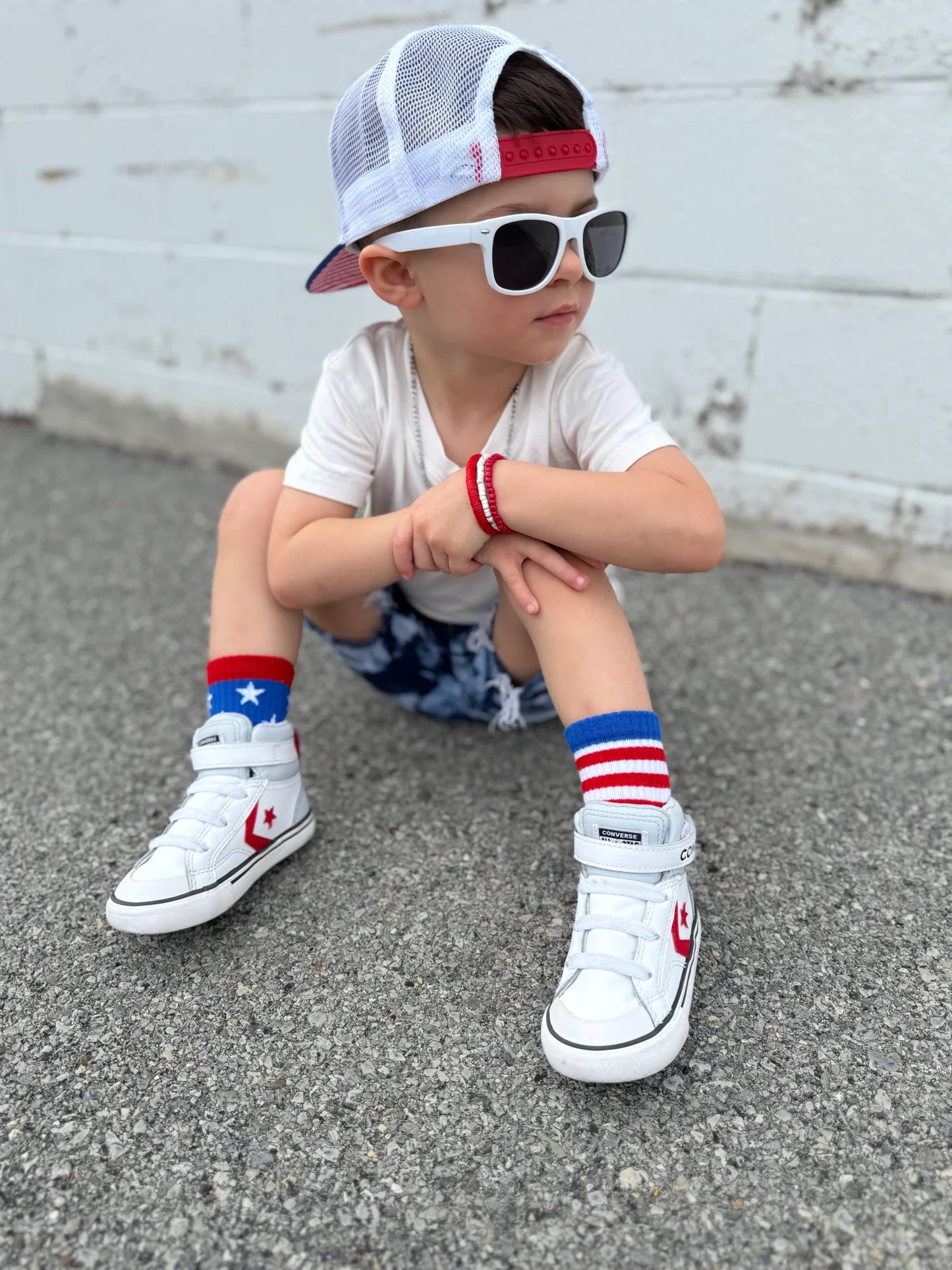 stars + stripes socks