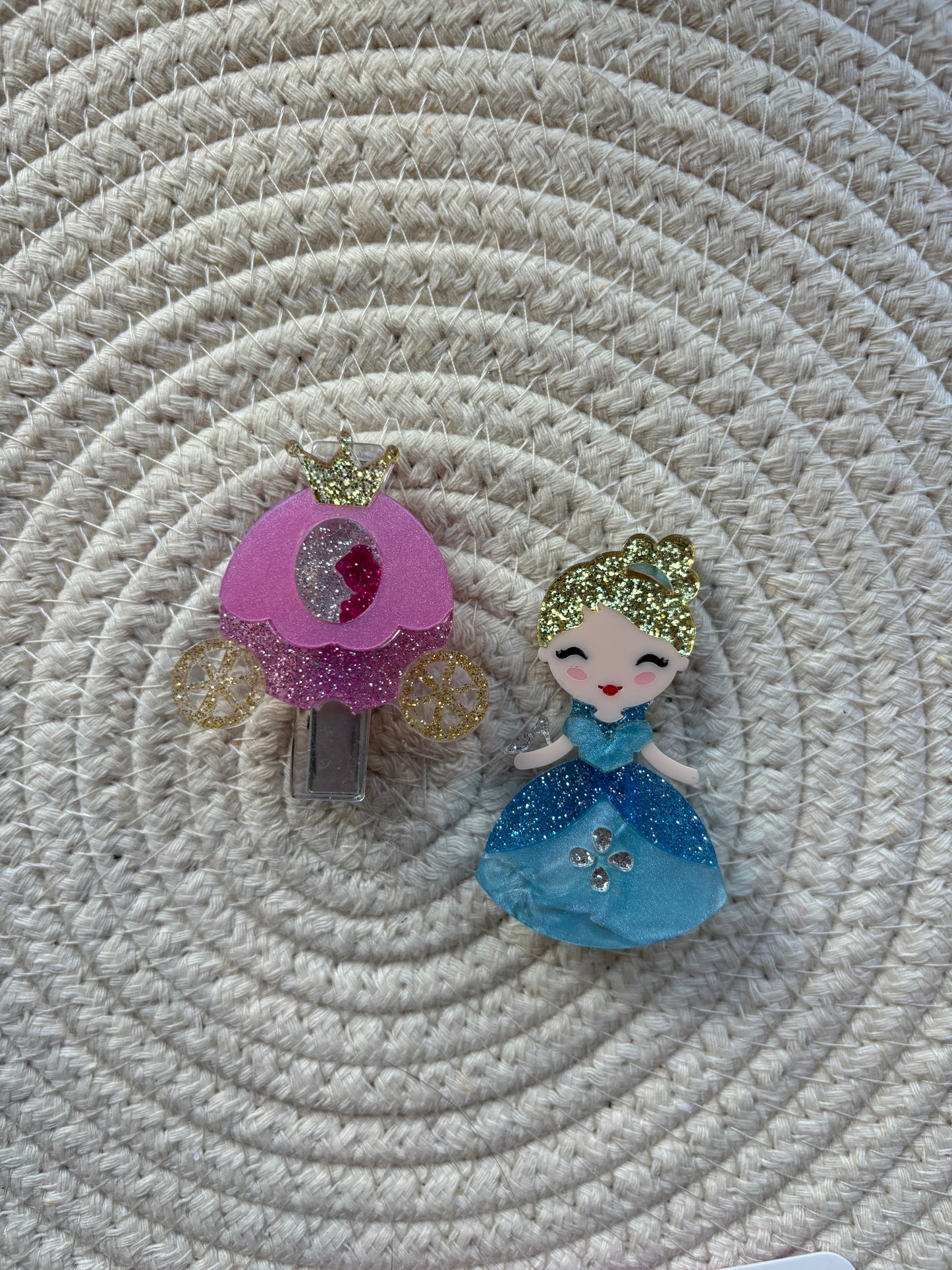 glass slipper princess + carriage hair clips // set of 2