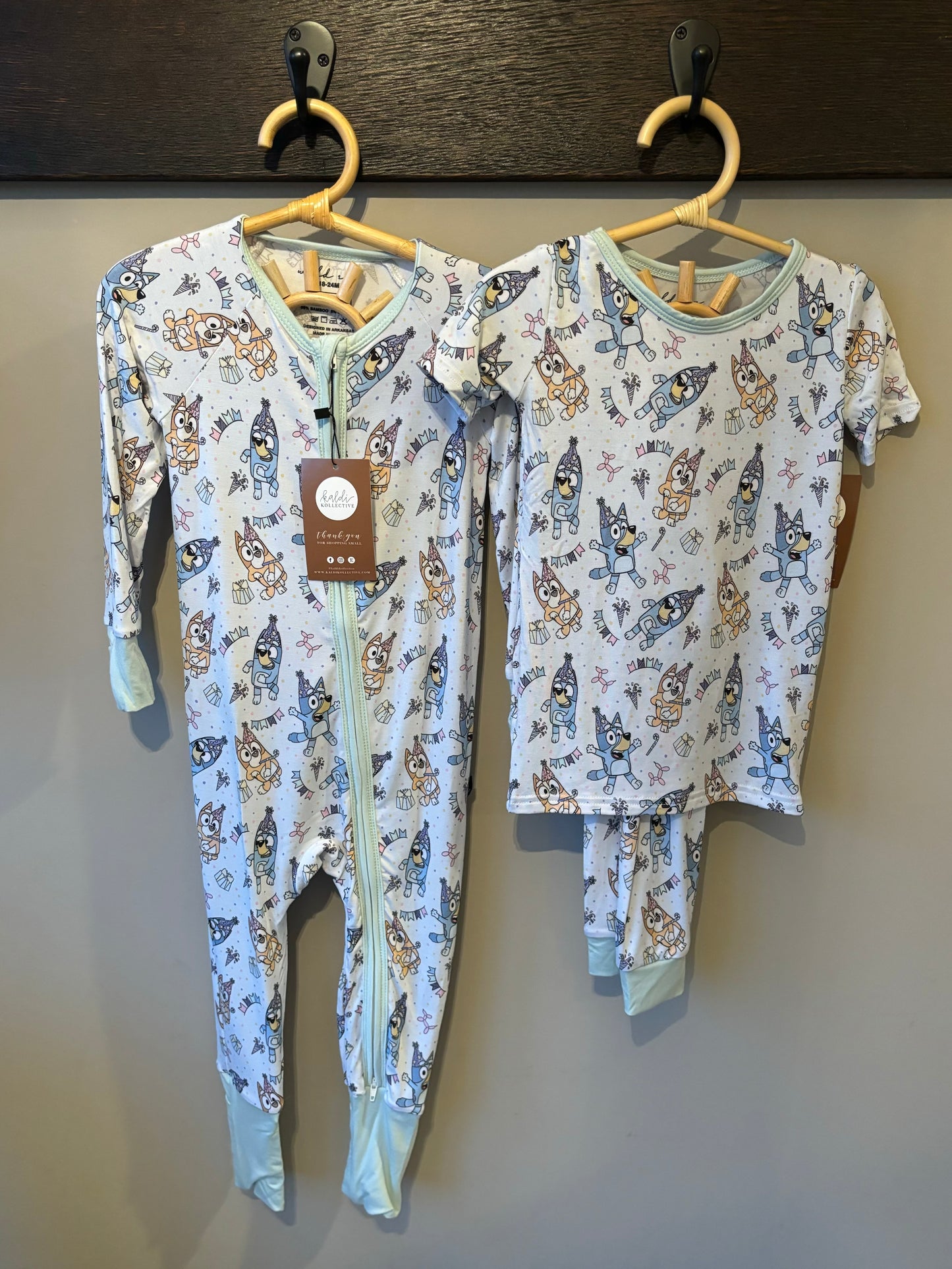 heeler sisters birthday bamboo // ZIPPY or SHORT-SLEEVE TOP + PANTS SET