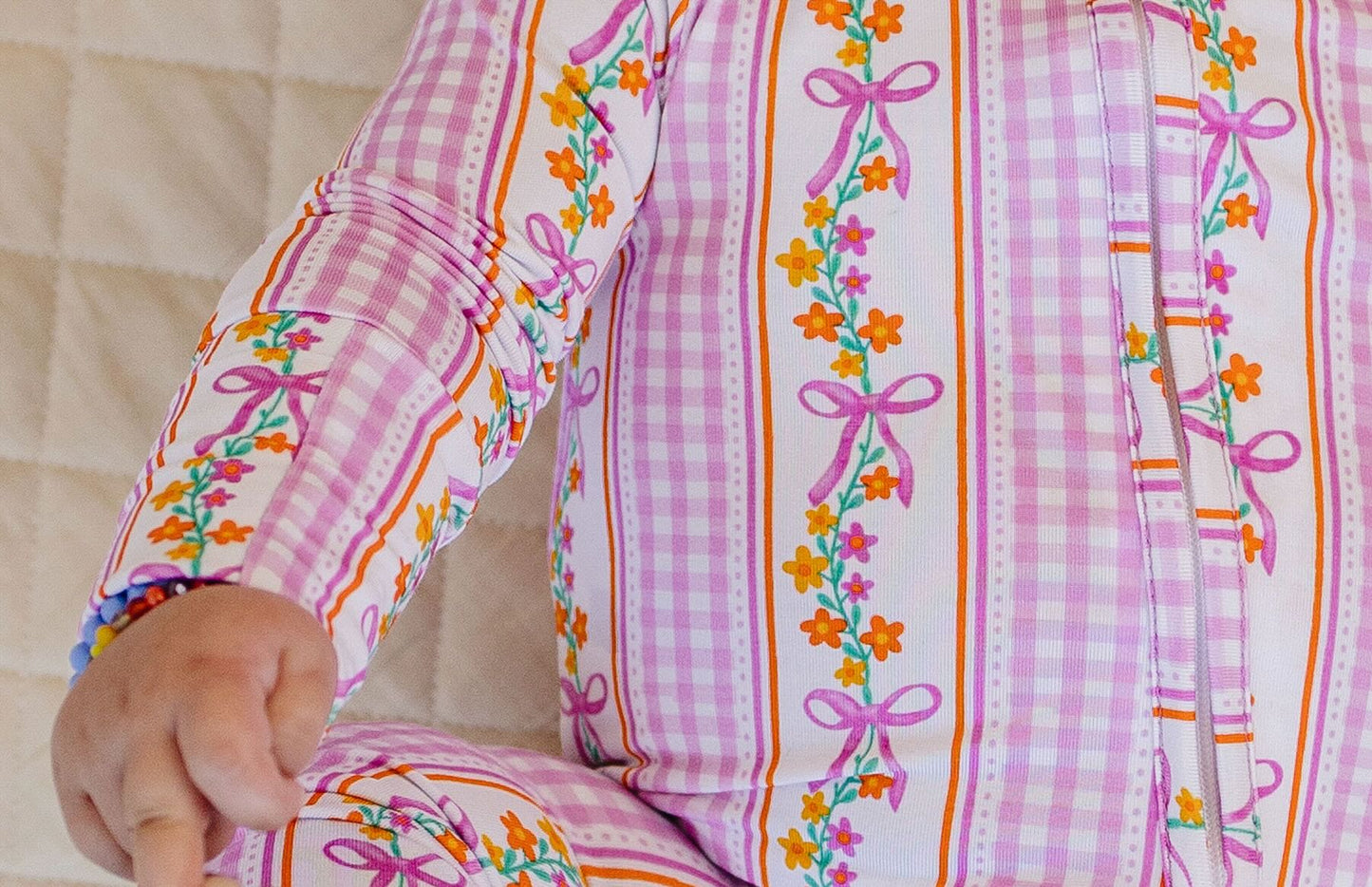 gingham vines bamboo pajamas // ZIPPY
