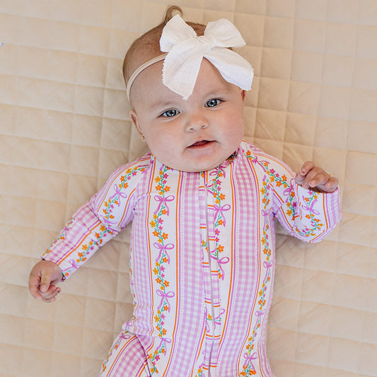 gingham vines bamboo pajamas // ZIPPY