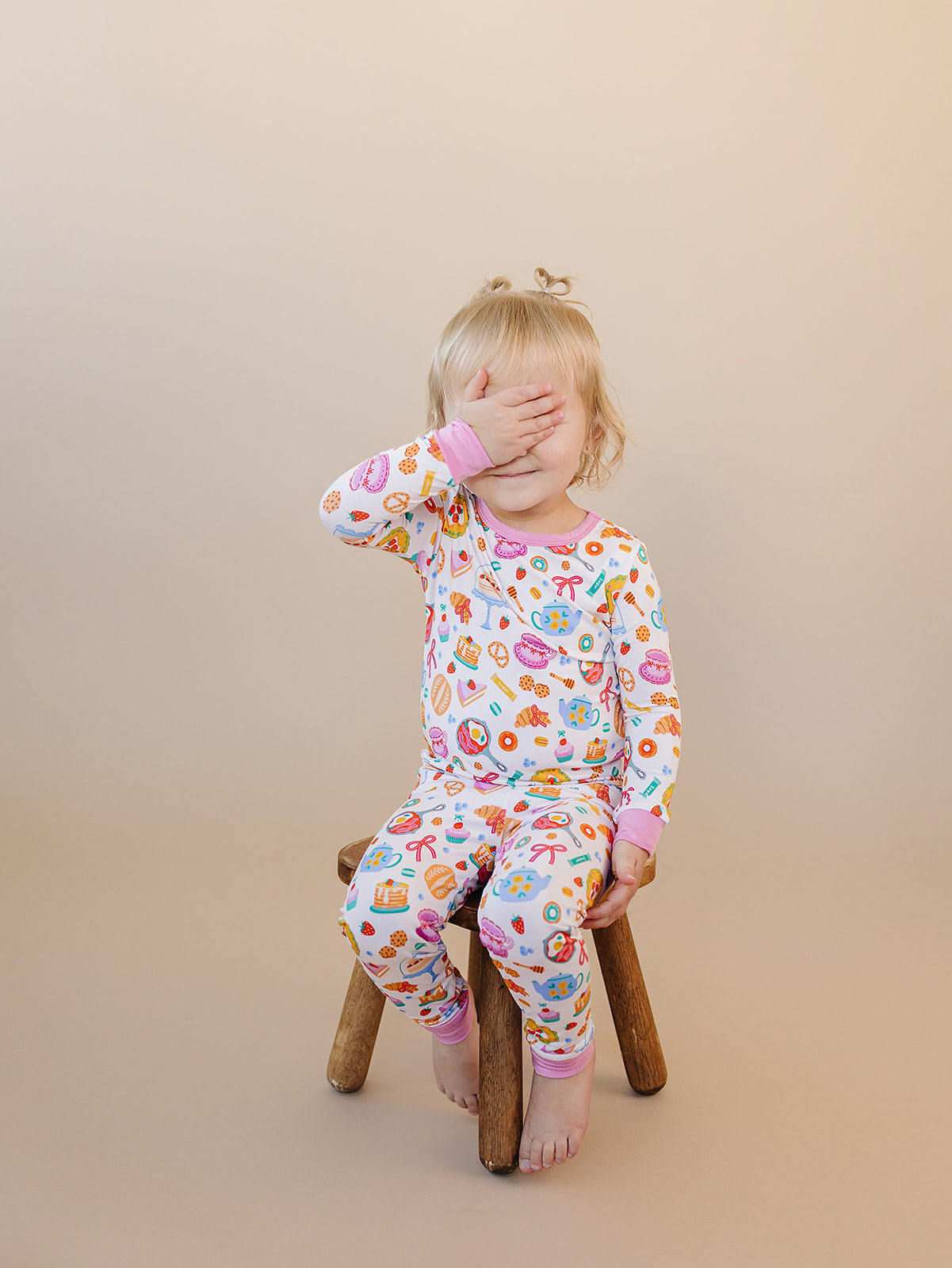 breakfast whimsy bamboo pajamas // LONG-SLEEVE TWO-PIECE SET