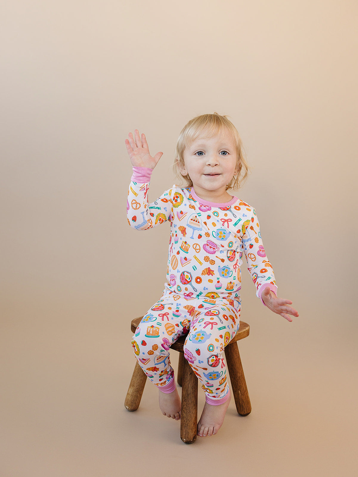 breakfast whimsy bamboo pajamas // LONG-SLEEVE TWO-PIECE SET