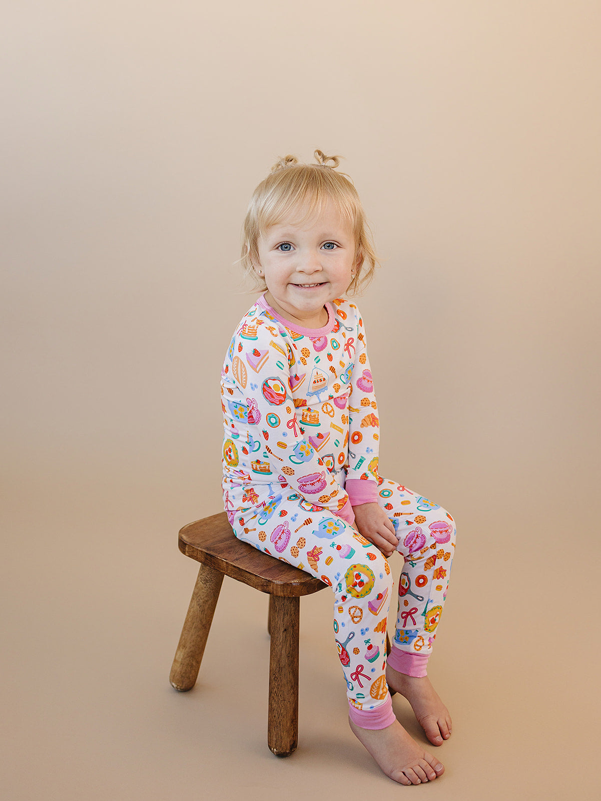 breakfast whimsy bamboo pajamas // LONG-SLEEVE TWO-PIECE SET