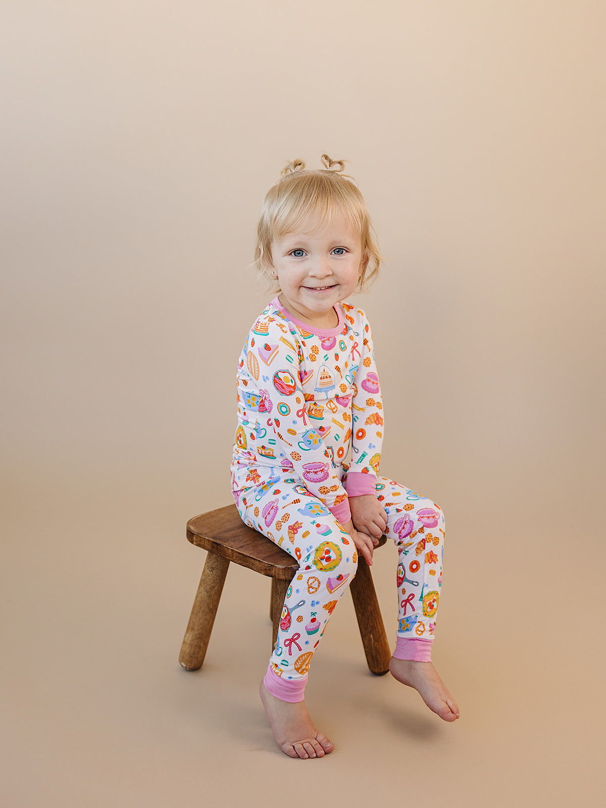 breakfast whimsy bamboo pajamas // LONG-SLEEVE TWO-PIECE SET
