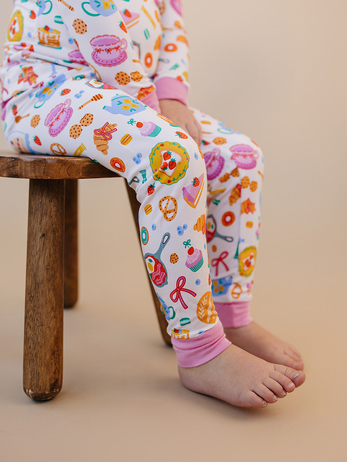 breakfast whimsy bamboo pajamas // LONG-SLEEVE TWO-PIECE SET