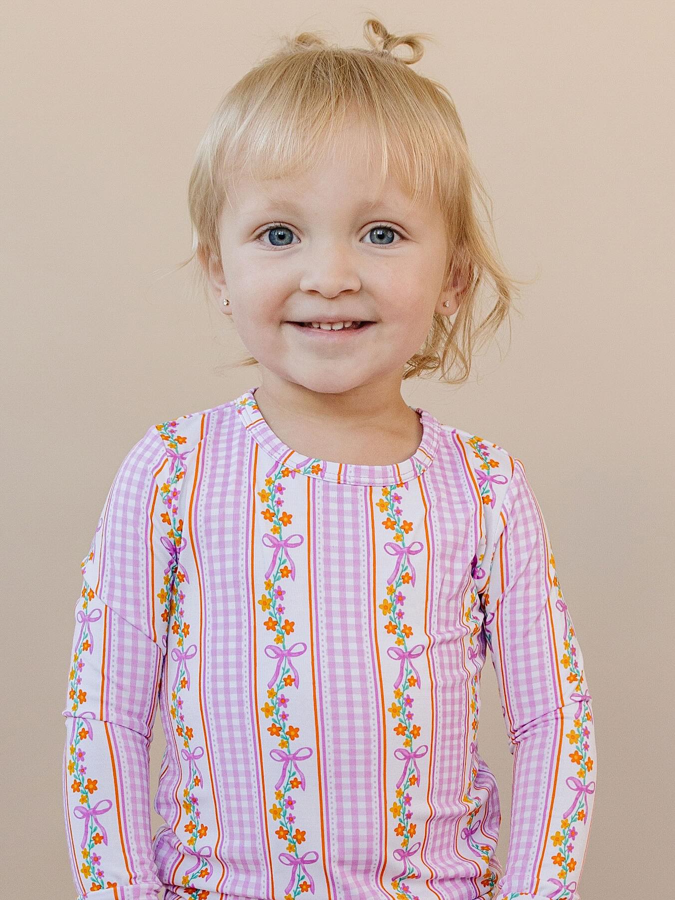 gingham vines bamboo pajamas // LONG-SLEEVE TWO-PIECE SET