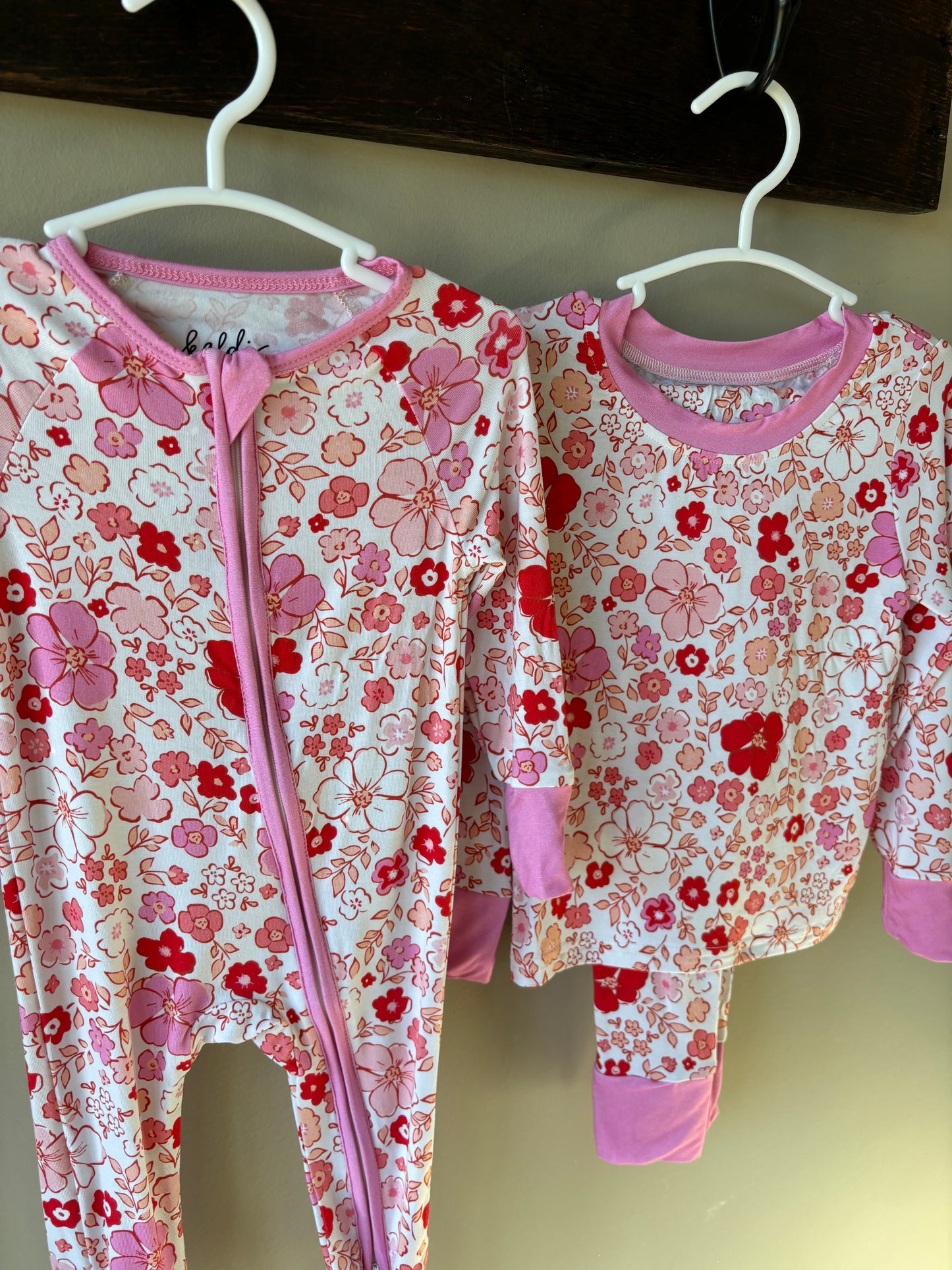 valentine floral bamboo pajamas // ZIPPY or LONG-SLEEVE TWO-PIECE SET