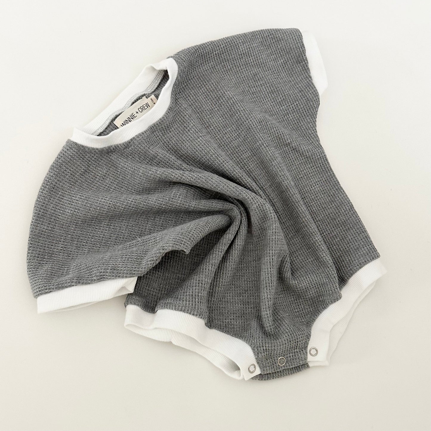 ezra waffle romper // grey