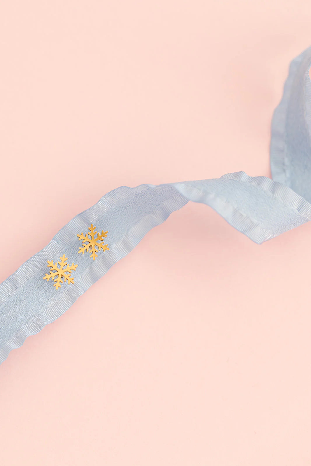 18k gold flat back studs // snowflake