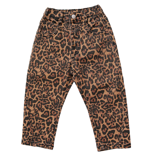 cheetah barrel jeans