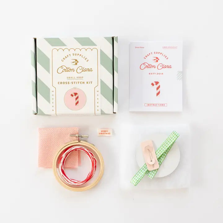 cross stitch kit // candy cane