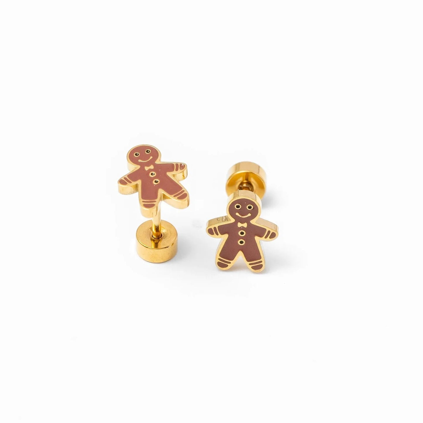 18k gold flat back studs // gingerbread
