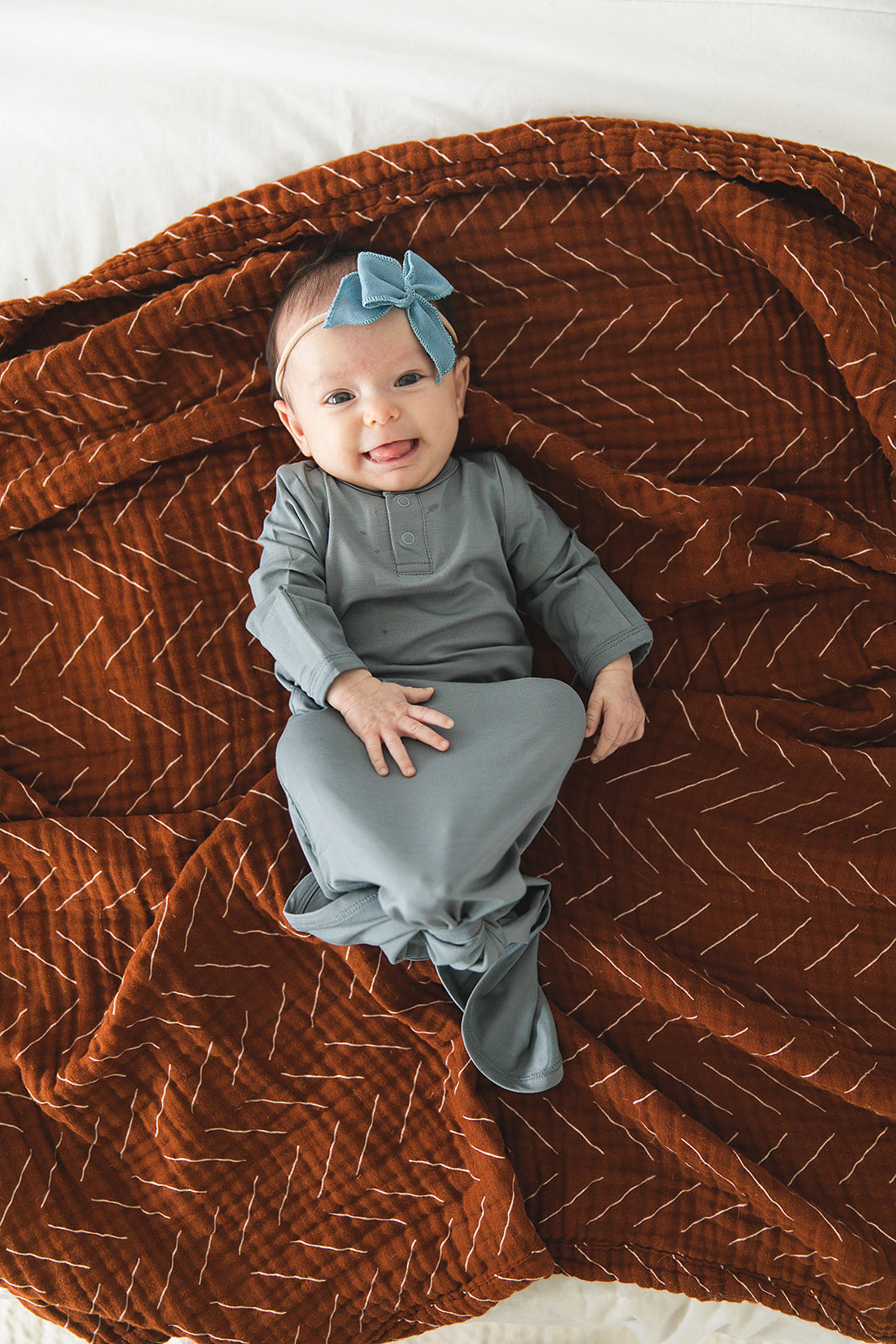 bamboo knot gown // dusty blue