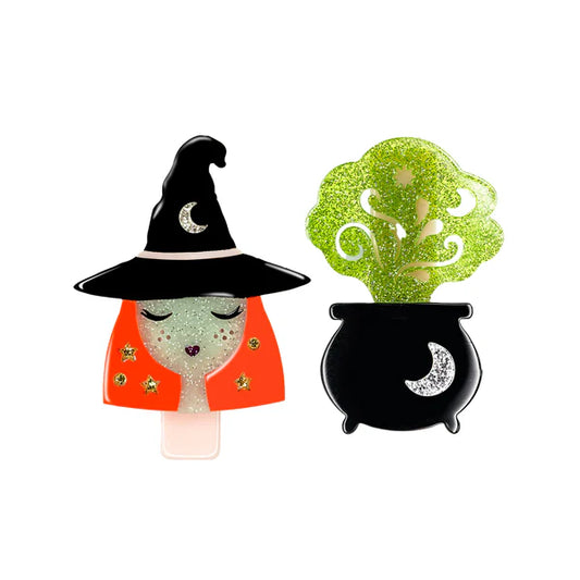 witch + cauldron hair clips // set of 2