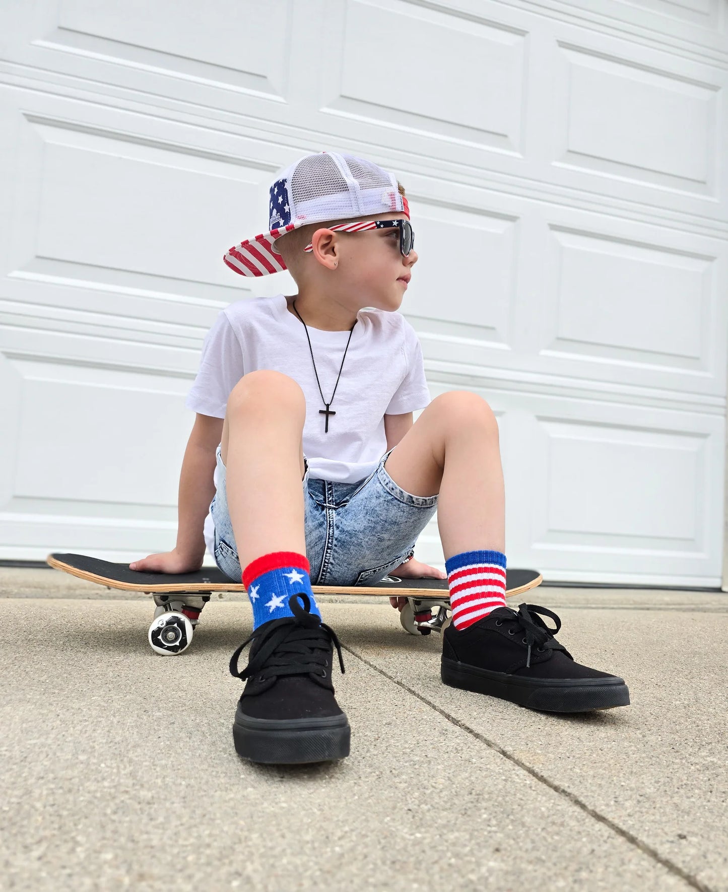 stars + stripes socks