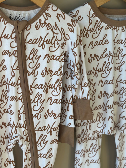 fearfully and wonderfully made bamboo pajamas // ZIPPY or LONG-SLEEVE TWO-PIECE SET