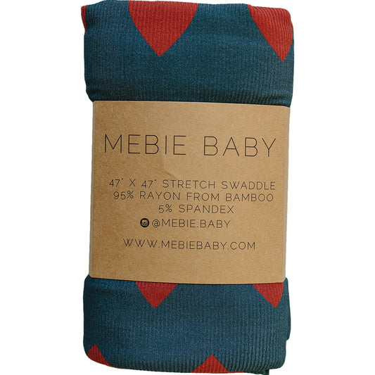 bamboo stretch swaddle // navy + red hearts