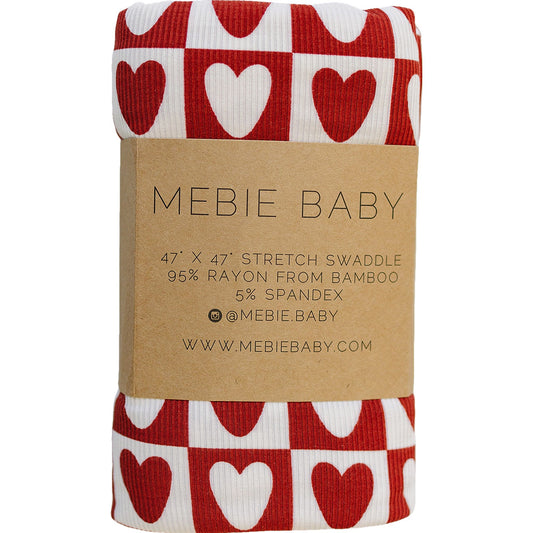 bamboo stretch swaddle // checkered hearts