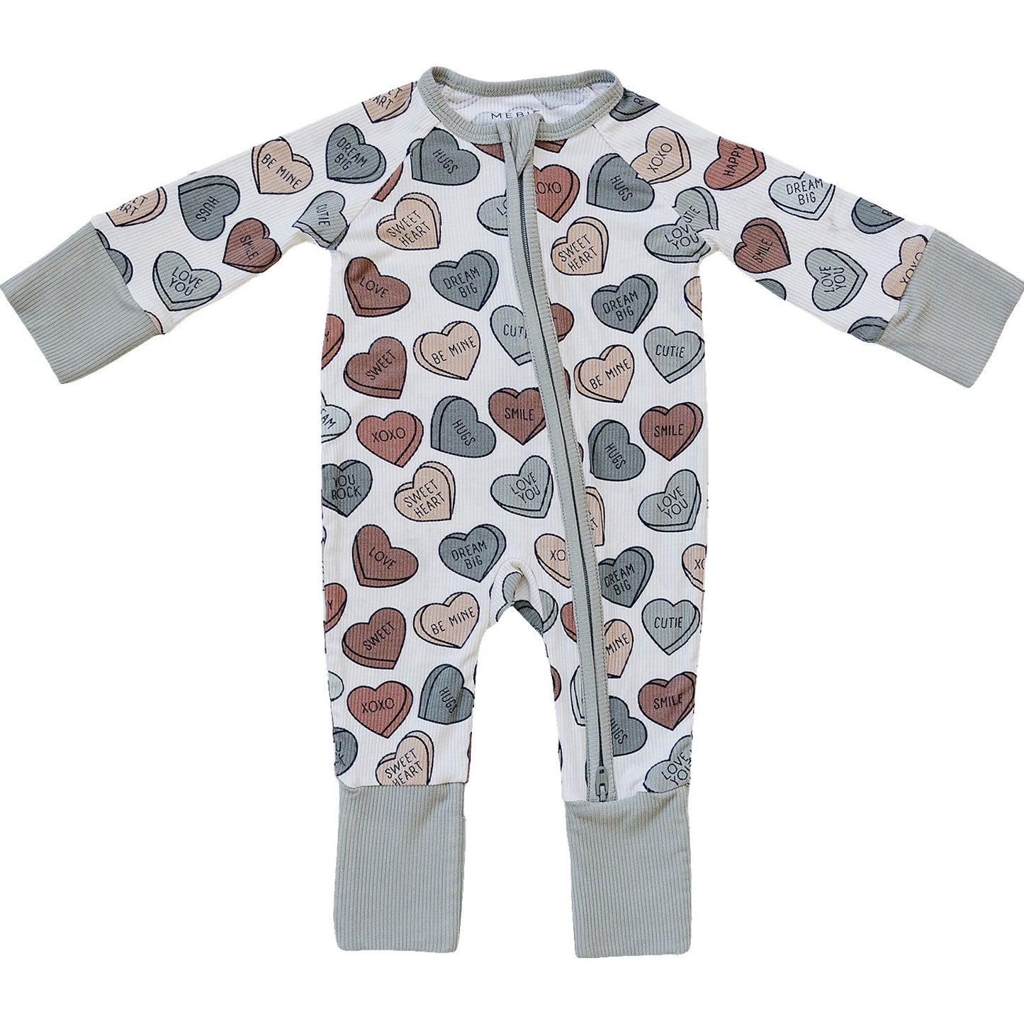 conversation hearts ribbed bamboo pajamas // ZIPPY