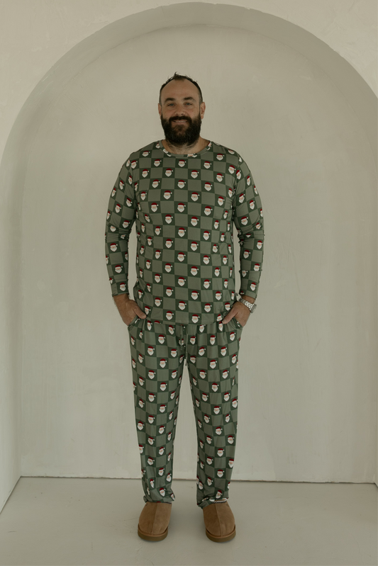 men’s bamboo pajamas // santa checkerboard (*comes in family matching*)