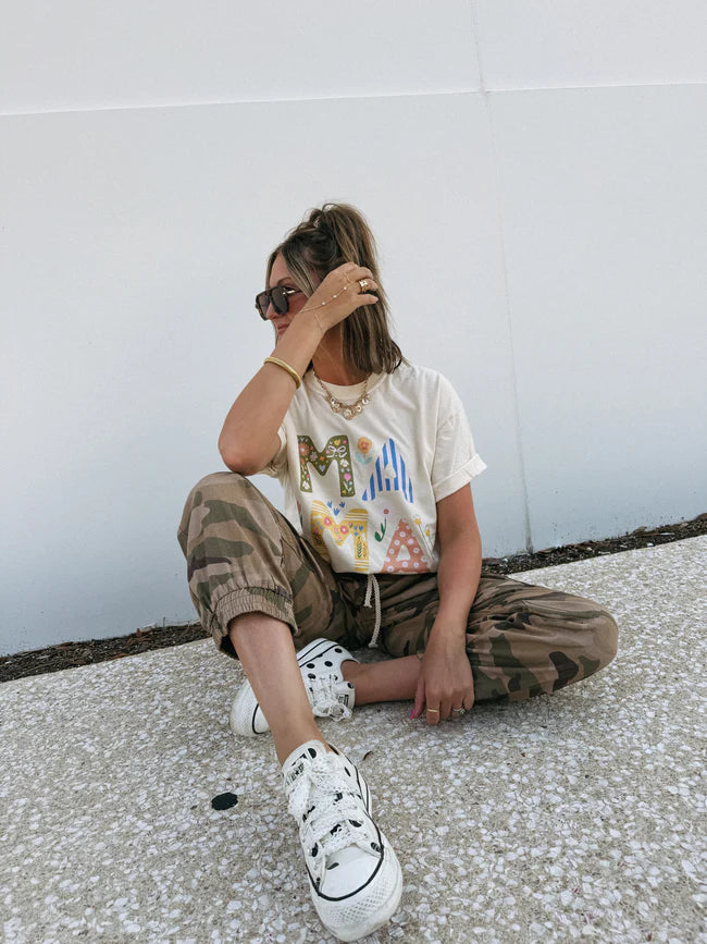 ivory floral mama tee // women's