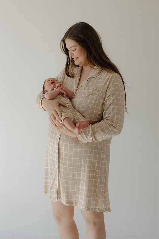 women’s bamboo night gown // grid