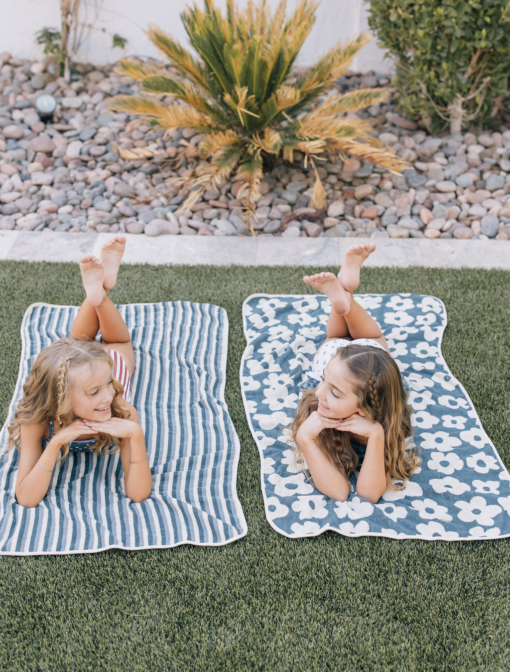 organic cotton beach towel // blue stripe