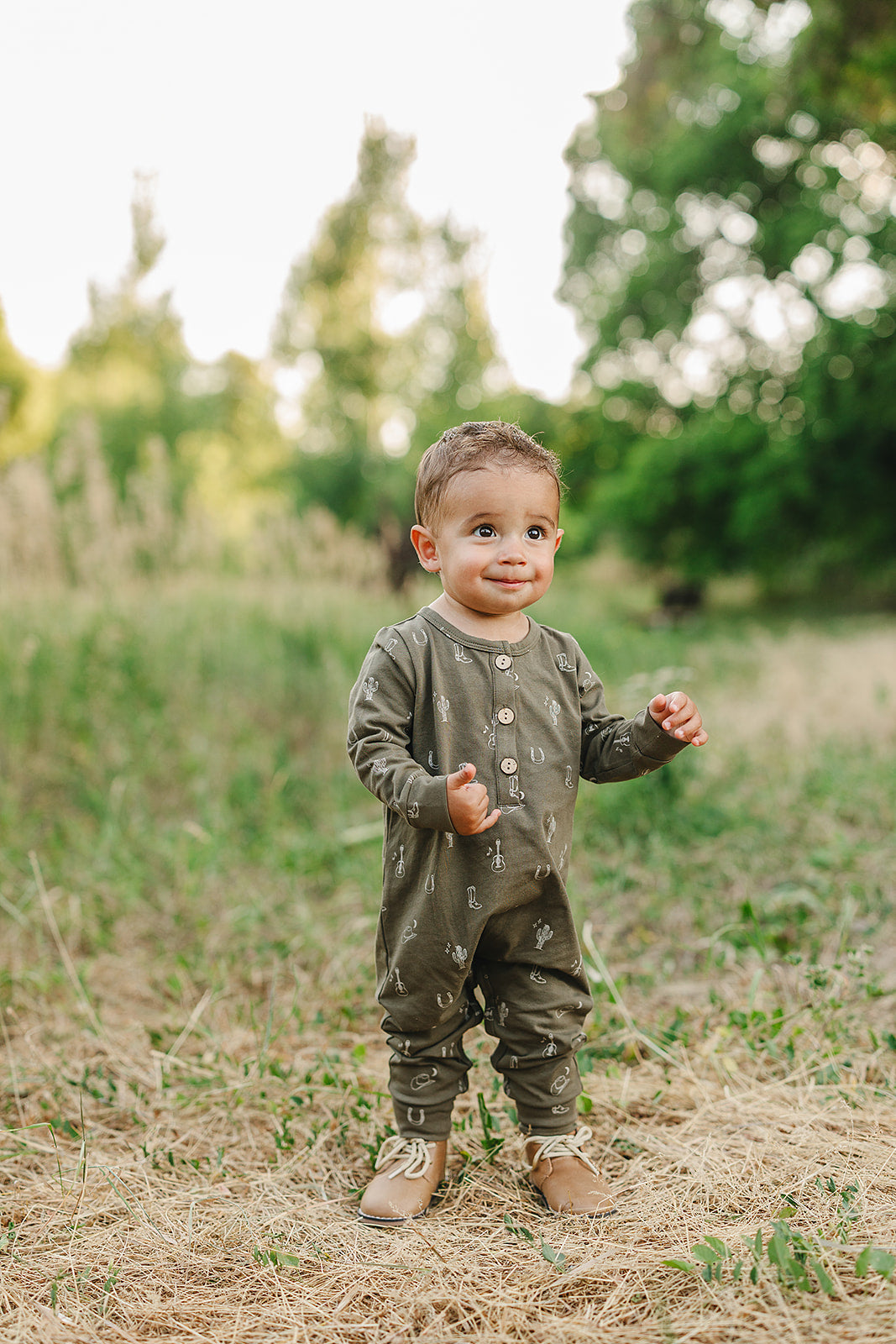 nashville long-sleeve button romper