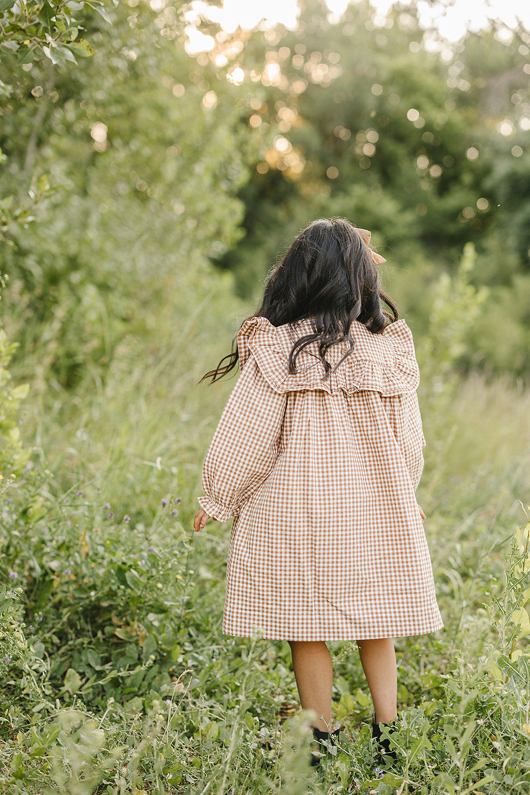 gingham ruffle dress
