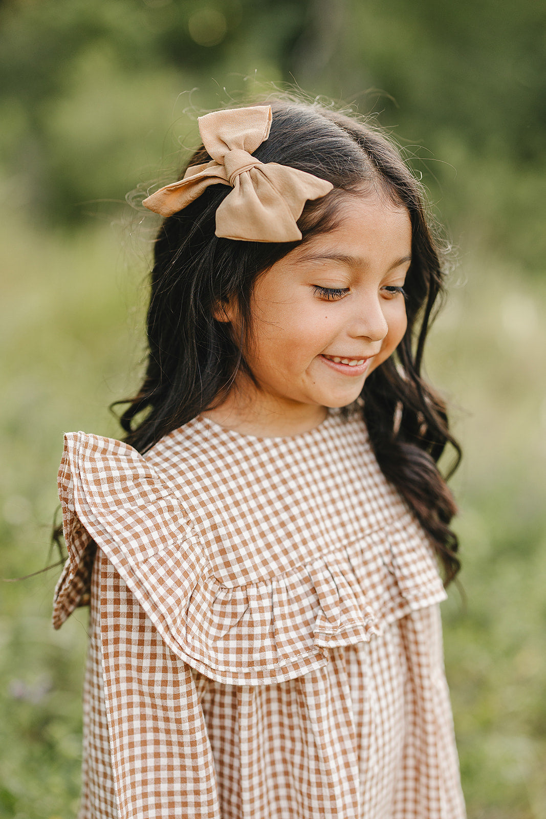 gingham ruffle dress