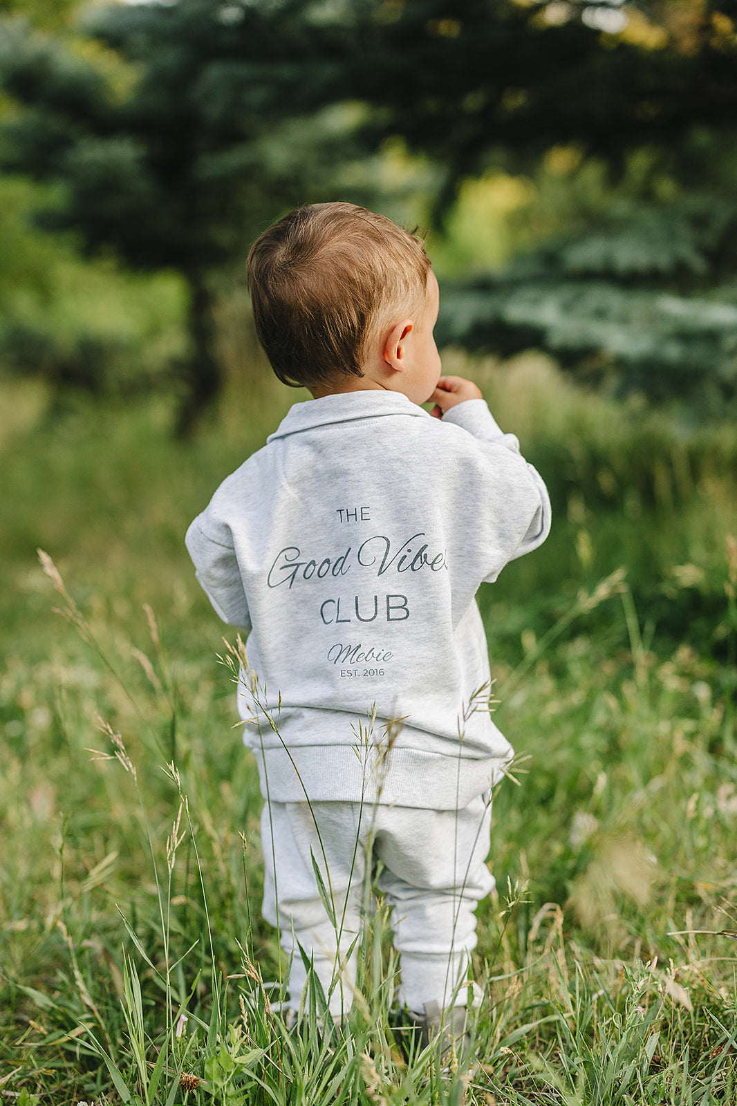 good vibes quarter zip french terry set