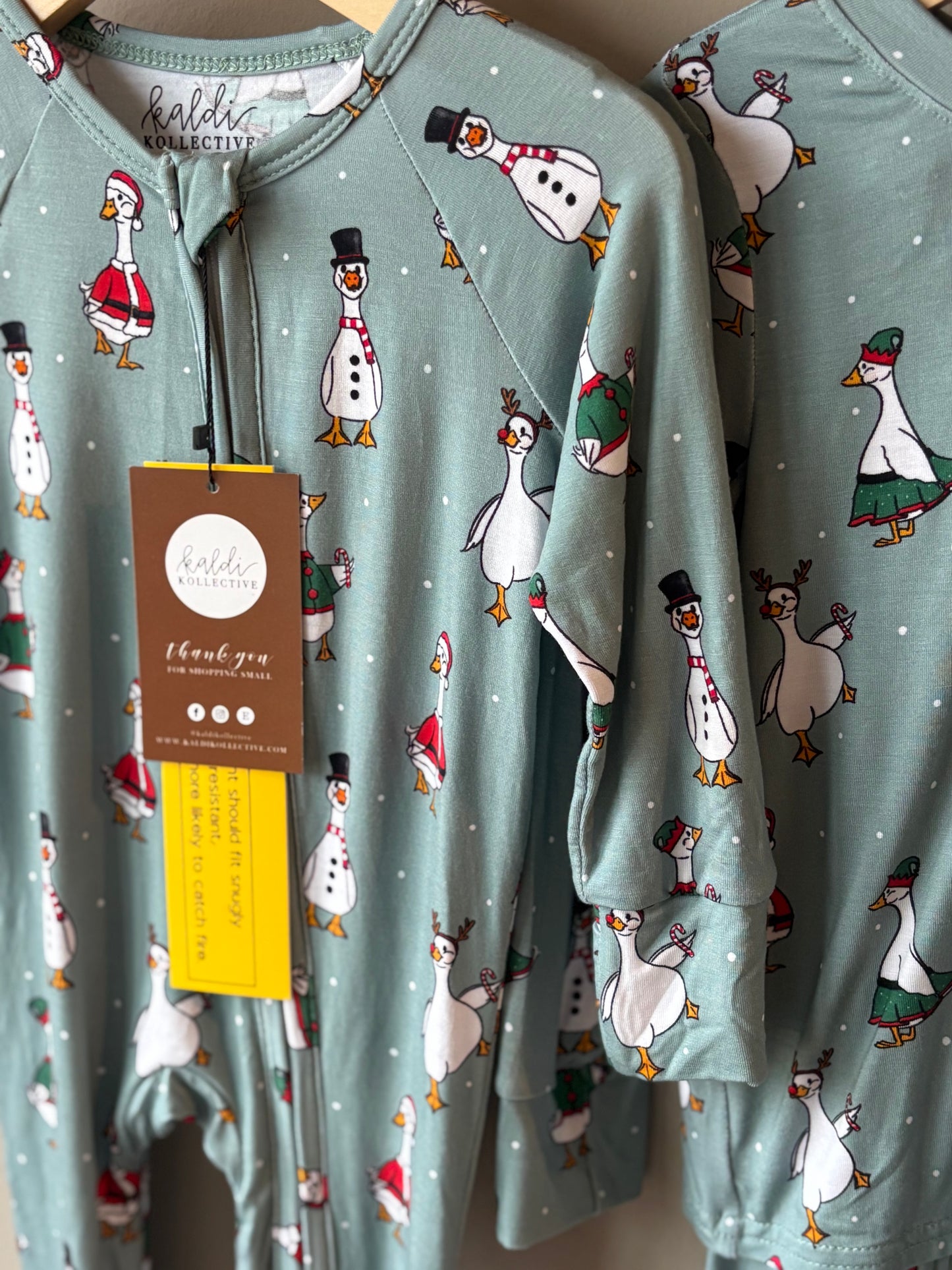 silly goose christmas kaldi bamboo pajamas // ZIPPY or LONG-SLEEVE TWO-PIECE SET