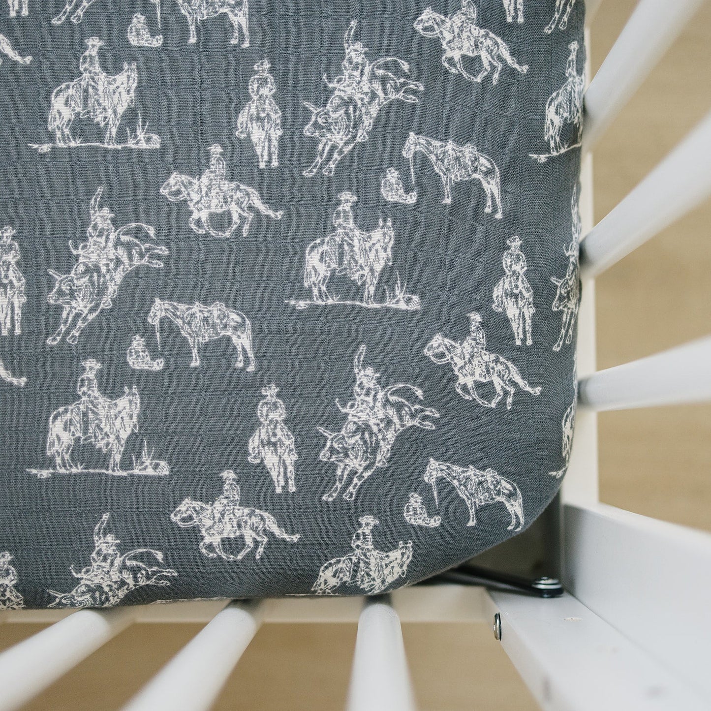 muslin crib sheet // wild west