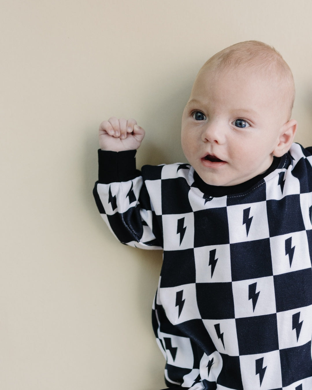 bubble romper // checkered bolts