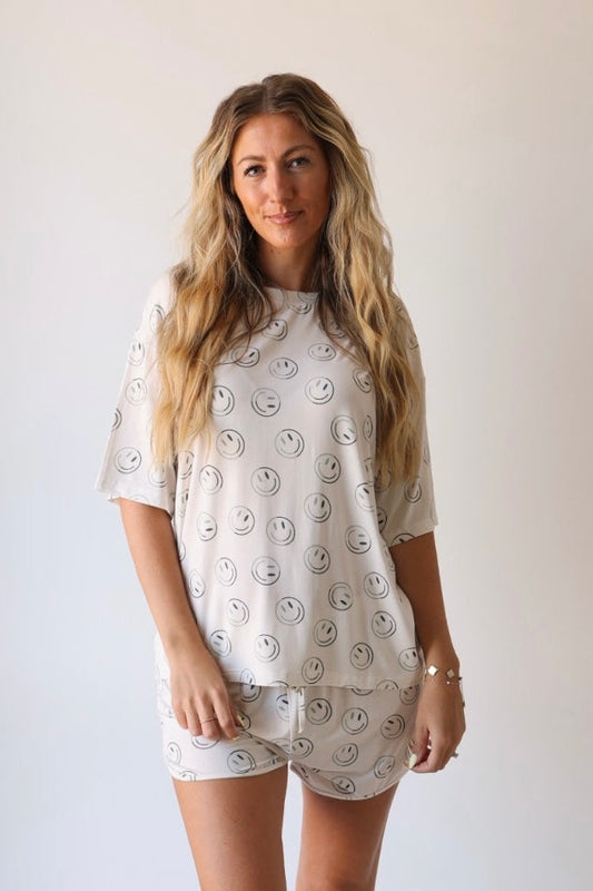 women’s bamboo shorts set // green smiles (mama + me)